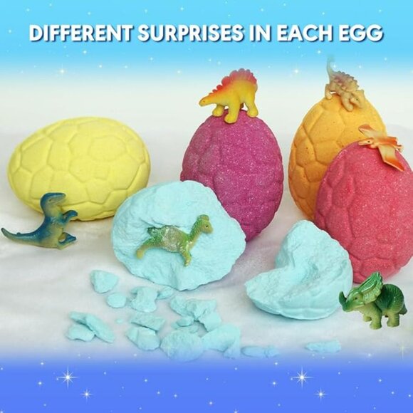 KAV Dino Large Bath bombs Giftset, 6 Pcs Egg Bubble Bath Bomb for kids - Picture 2 of 5